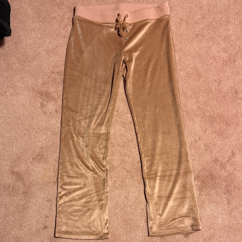 Aerie Tan Velvet Track Pants